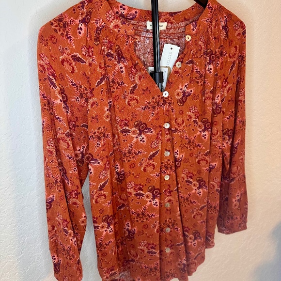 Mason & Belle, Rust Floral Blouse, NWT, Size: S - Picture 2 of 7
